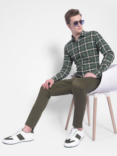 Olive Trousers-Men Trousers-Crimsoune Club