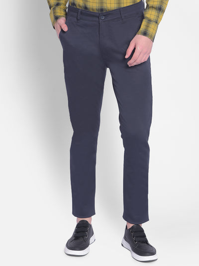 Navy Blue Trousers-Men Trousers-Crimsoune Club