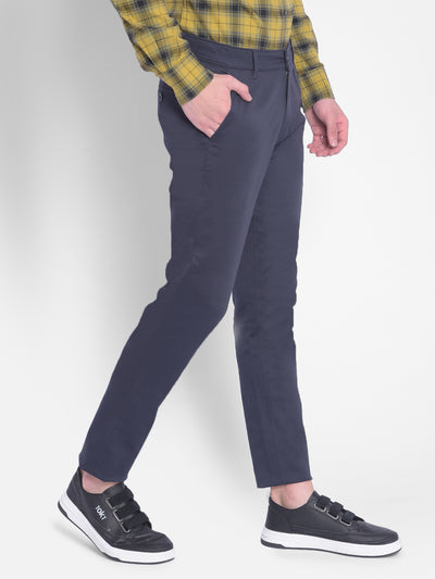 Navy Blue Trousers-Men Trousers-Crimsoune Club