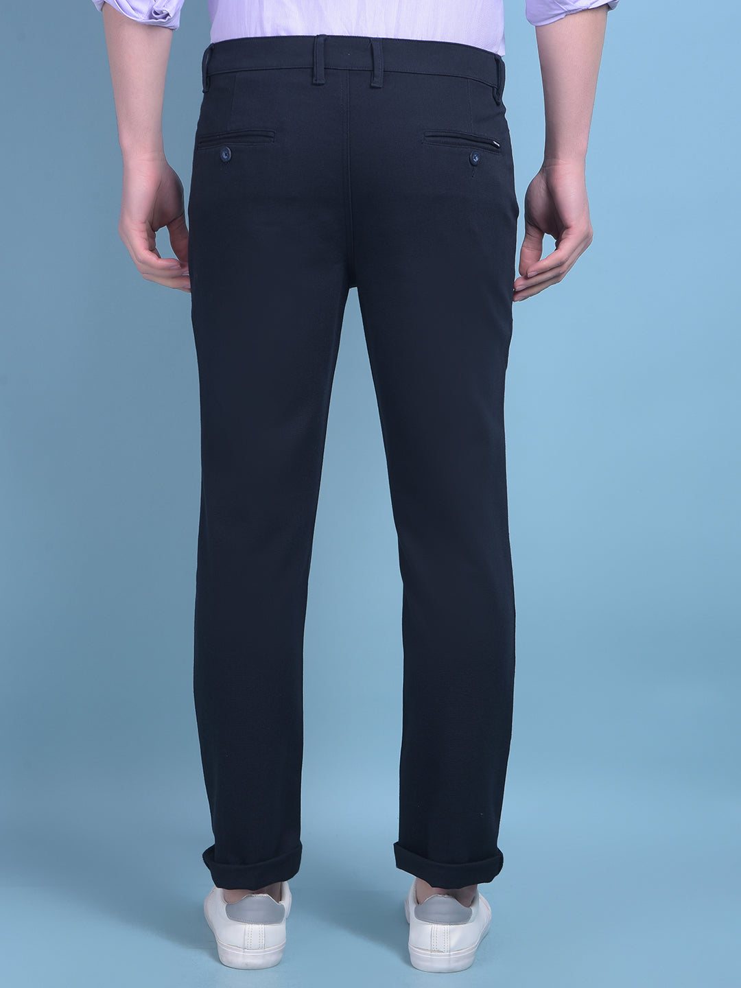 Navy Blue Trousers-Men Trousers-Crimsoune Club