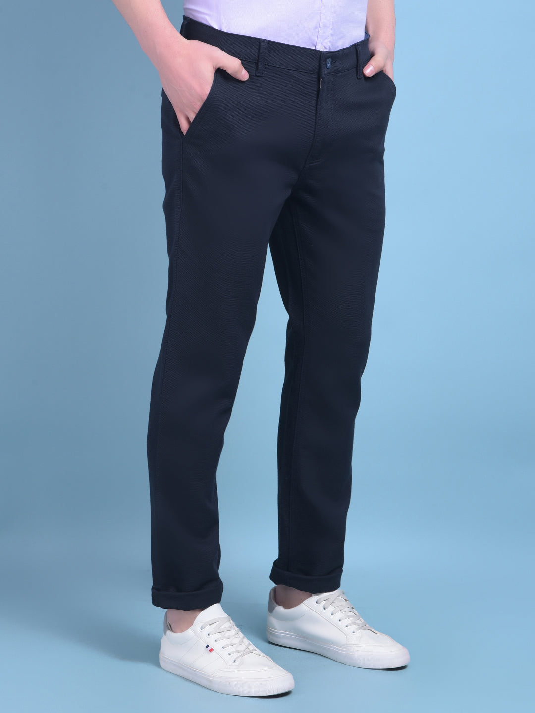 Navy Blue Trousers-Men Trousers-Crimsoune Club