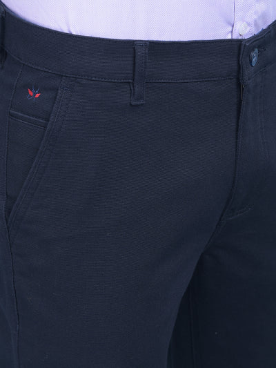 Navy Blue Trousers-Men Trousers-Crimsoune Club
