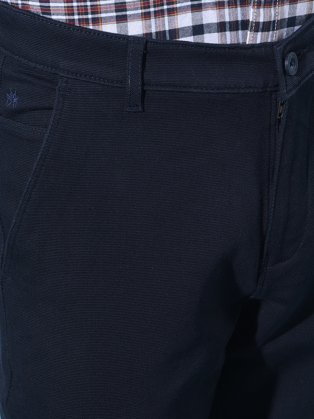 Blue Straight Cotton Trousers-Men Trousers-Crimsoune Club