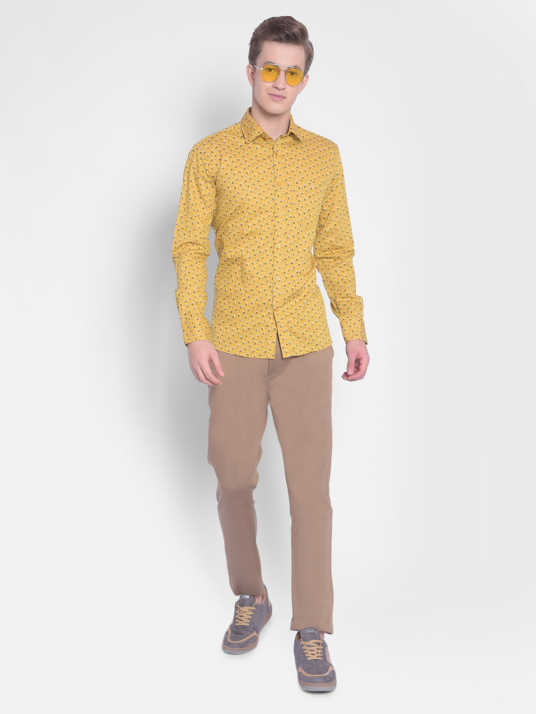 Beige Trousers-Men Trousers-Crimsoune Club