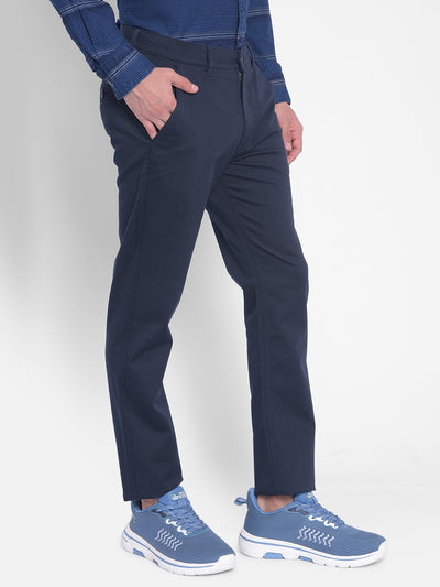 Navy Blue Trouser-Men Jeans-Crimsoune Club