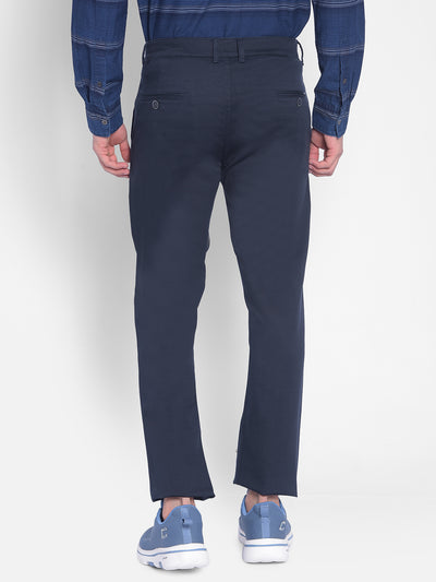 Navy Blue Trouser-Men Jeans-Crimsoune Club