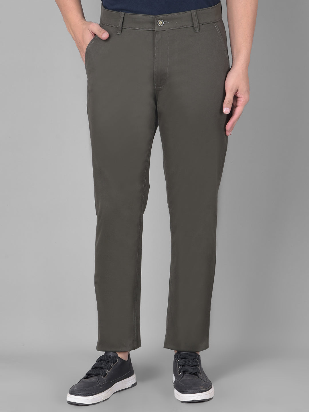 Olive Trousers-Men Trousers-Crimsoune Club