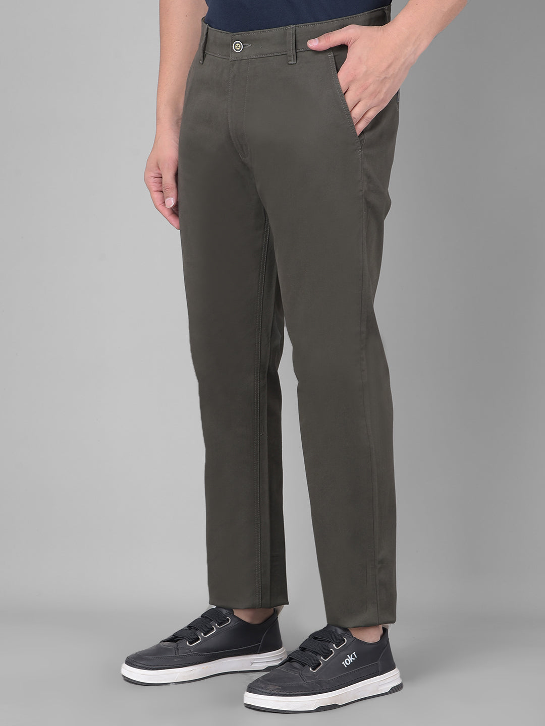 Olive Trousers-Men Trousers-Crimsoune Club