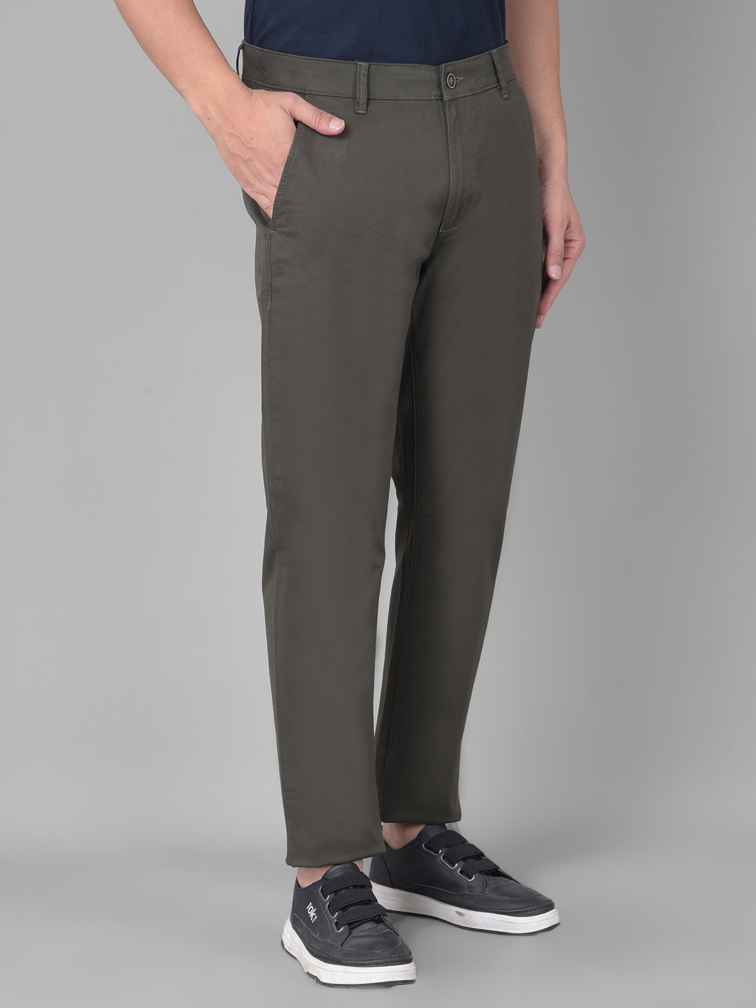 Olive Trousers-Men Trousers-Crimsoune Club