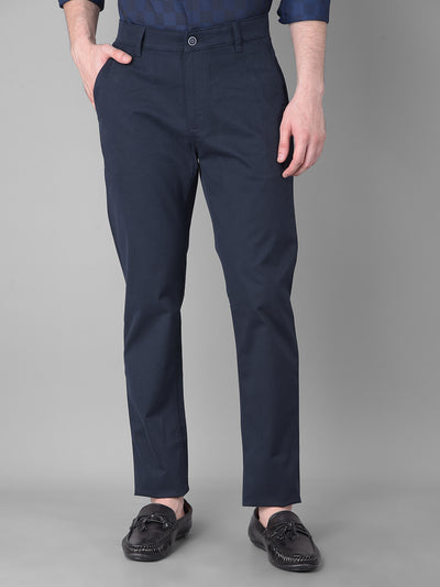 Navy Blue Trousers-Men Trousers-Crimsoune Club