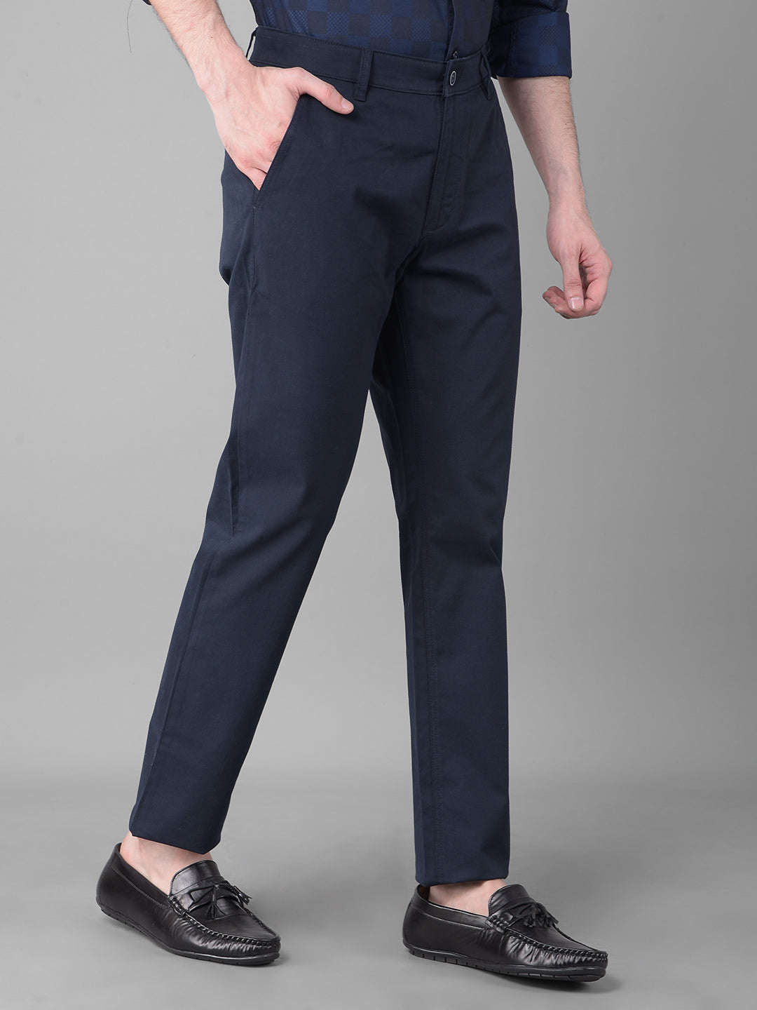 Navy Blue Trousers-Men Trousers-Crimsoune Club