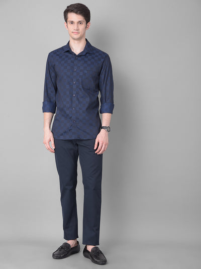Navy Blue Trousers-Men Trousers-Crimsoune Club