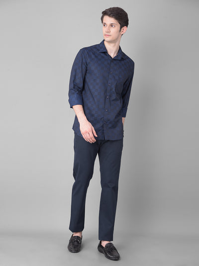 Navy Blue Trousers-Men Trousers-Crimsoune Club