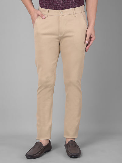 Beige Trousers-Men Trousers-Crimsoune Club