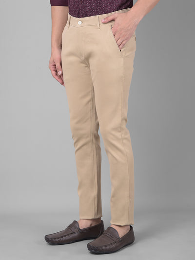 Beige Trousers-Men Trousers-Crimsoune Club