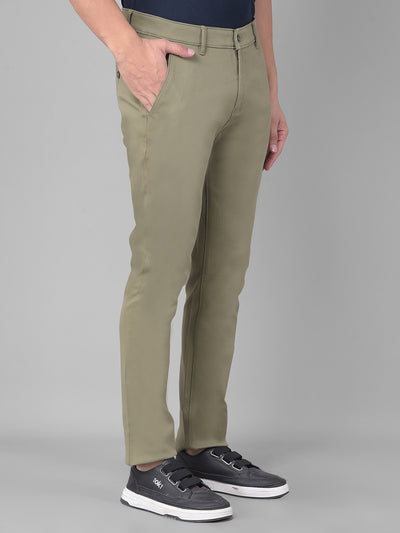 Olive Trousers-Men Trousers-Crimsoune Club