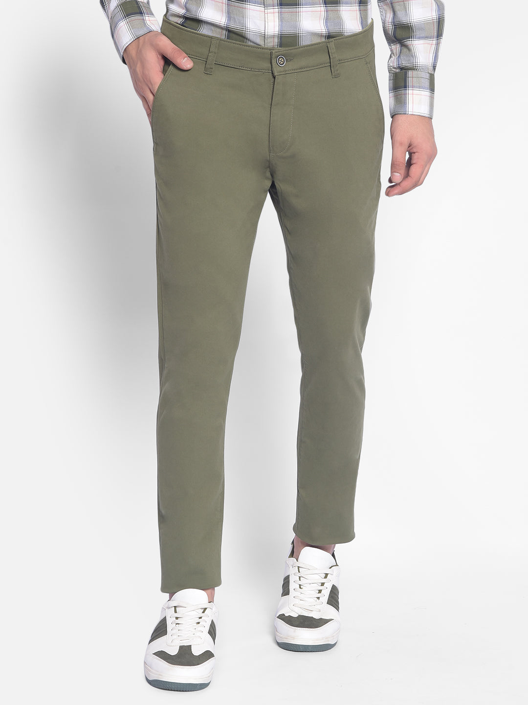 Green Trousers-Men Trousers-Crimsoune Club