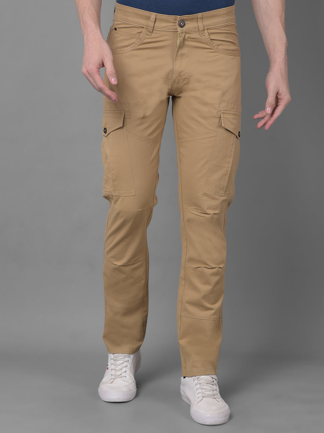 Khaki Trousers-Men Trousers-Crimsoune Club