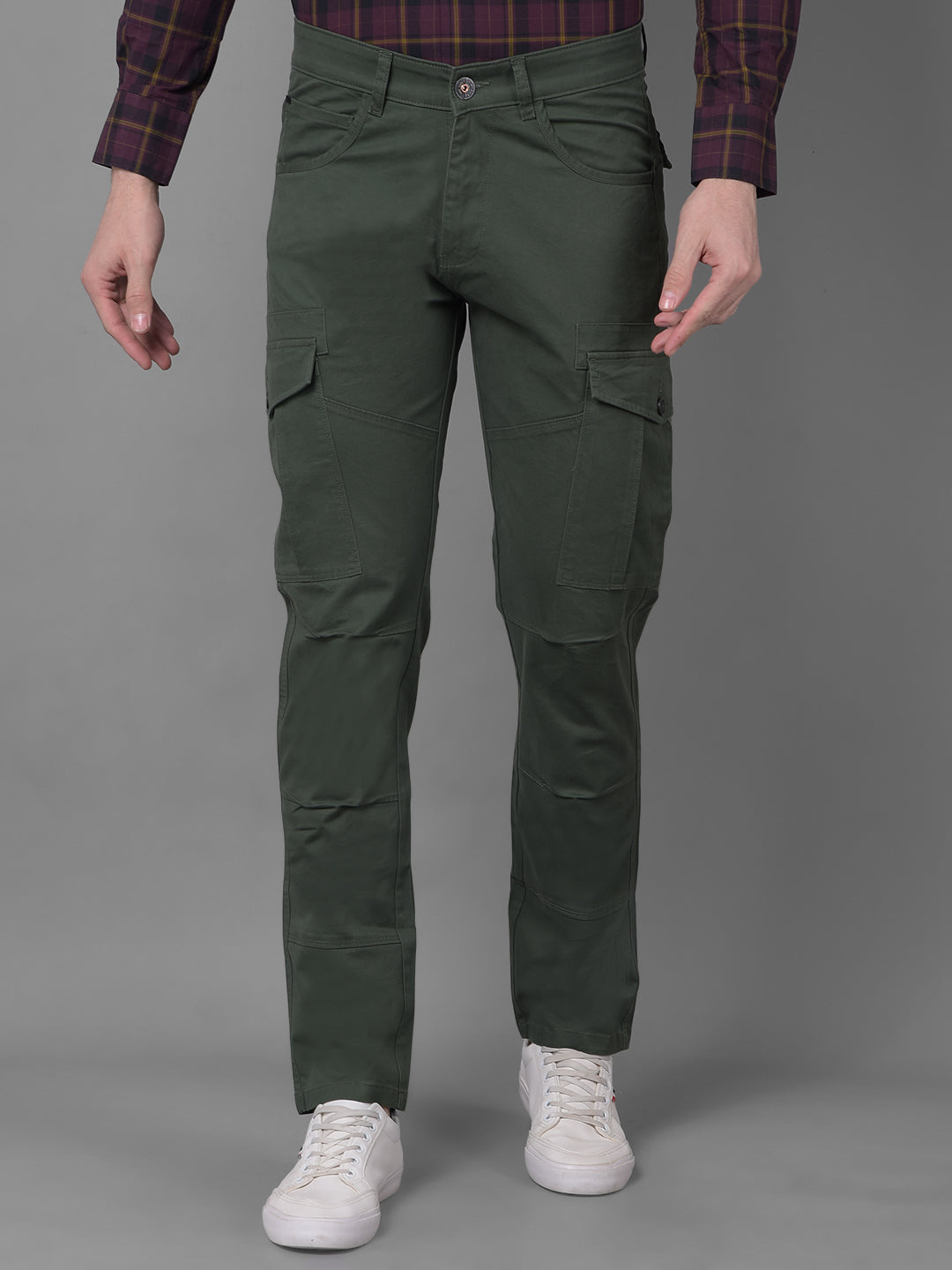 Olive Trousers-Men Trousers-Crimsoune Club