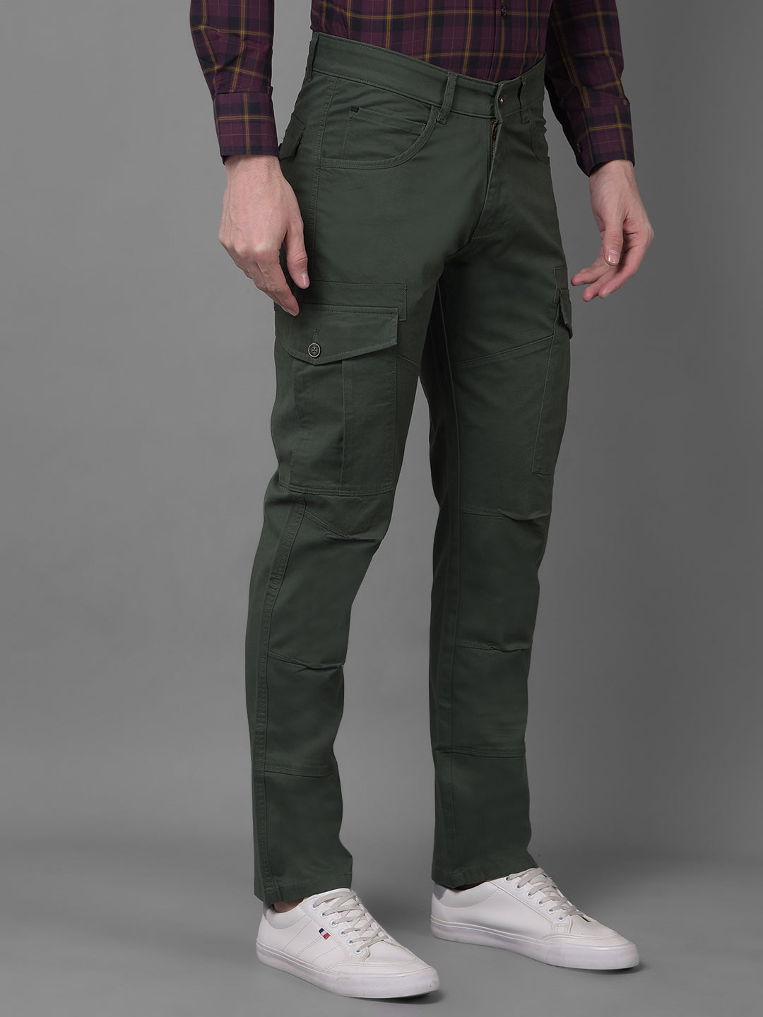 Olive Trousers-Men Trousers-Crimsoune Club