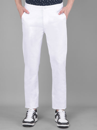 White Printed Trousers-Men Trousers-Crimsoune Club