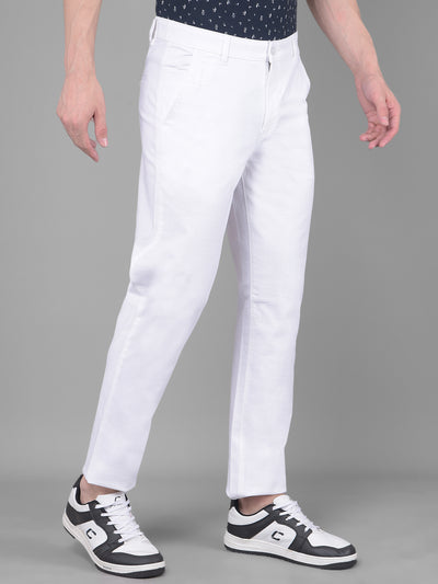 White Printed Trousers-Men Trousers-Crimsoune Club