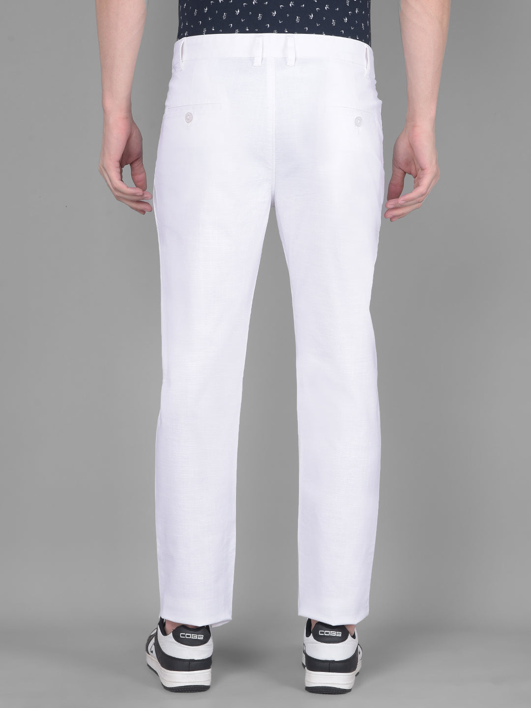 White Printed Trousers-Men Trousers-Crimsoune Club