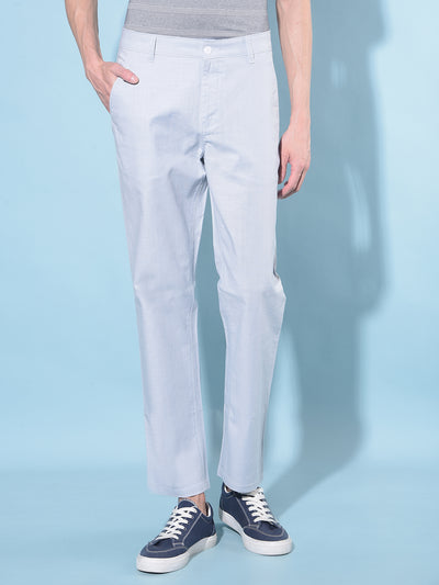 Blue Straight Stretchable Trousers-Men Trousers-Crimsoune Club