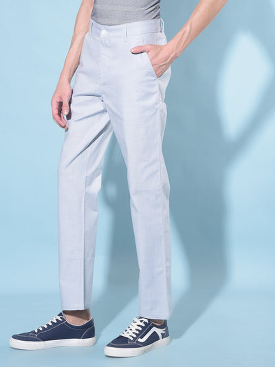 Blue Straight Stretchable Trousers-Men Trousers-Crimsoune Club