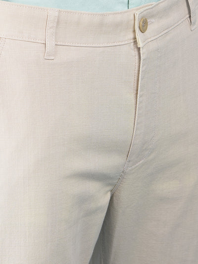 Beige Chinos Trousers-Men Trousers-Crimsoune Club