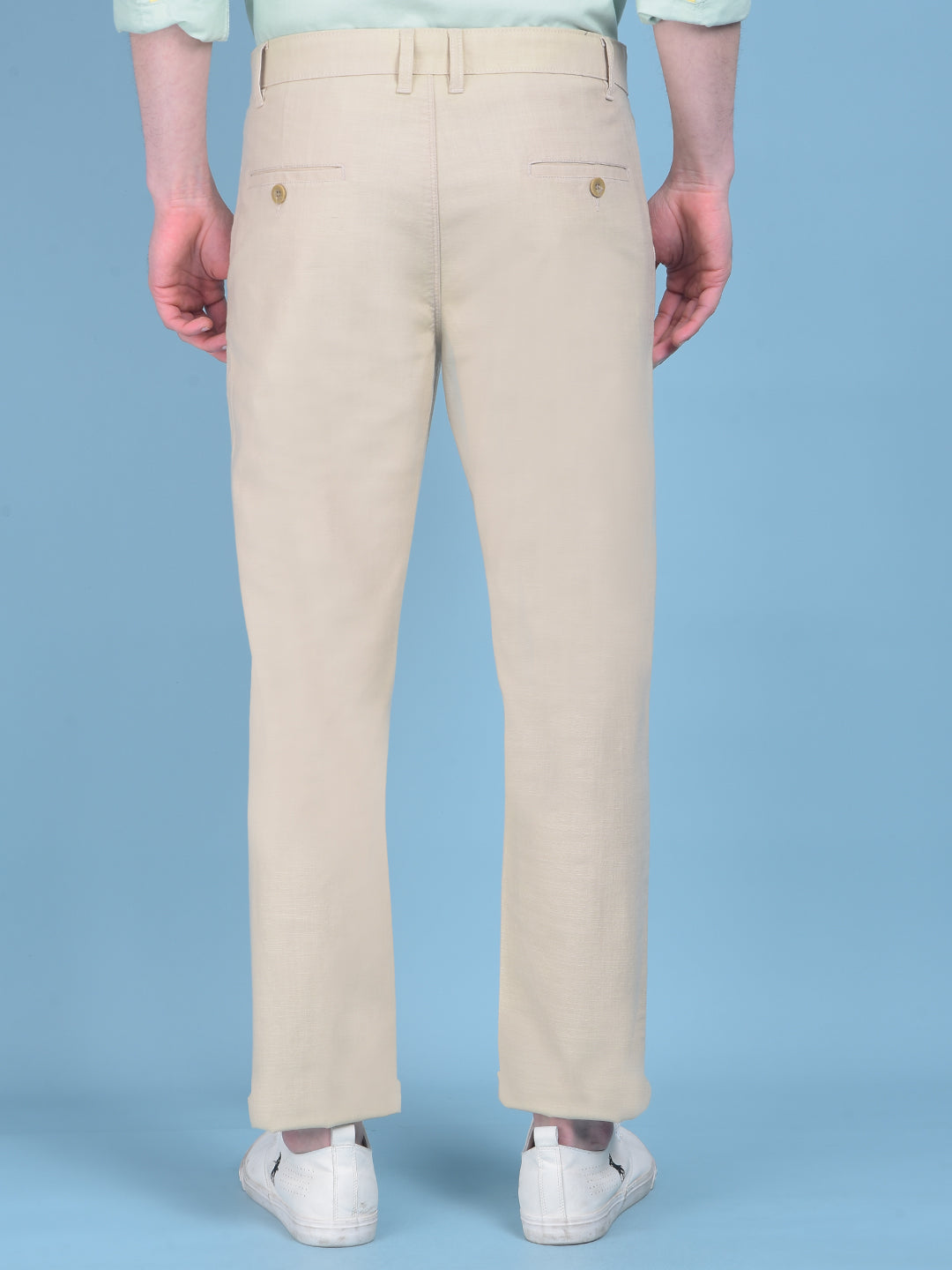 Beige Chinos Trousers-Men Trousers-Crimsoune Club