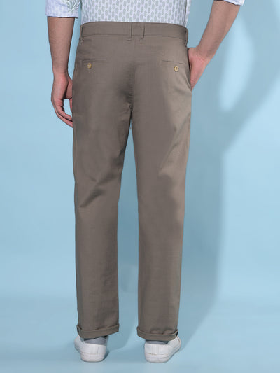 Olive Straight Stretchable Trousers-Men Trousers-Crimsoune Club