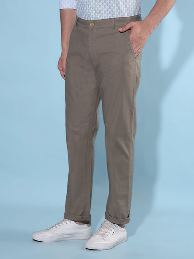 Olive Straight Stretchable Trousers-Men Trousers-Crimsoune Club