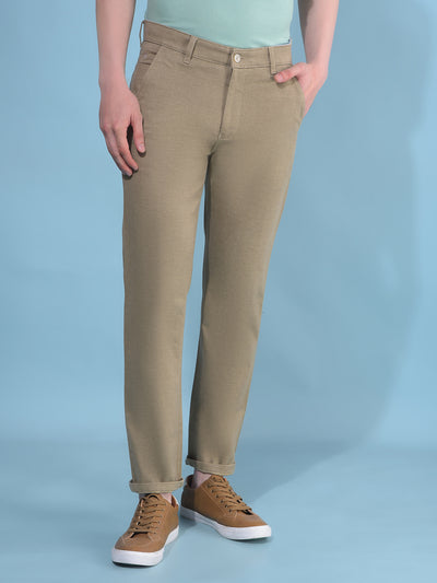 Brown Printed Cotton Trousers-Men Trousers-Crimsoune Club