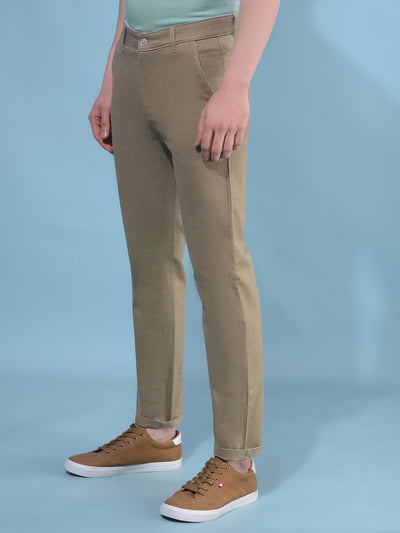 Brown Printed Cotton Trousers-Men Trousers-Crimsoune Club