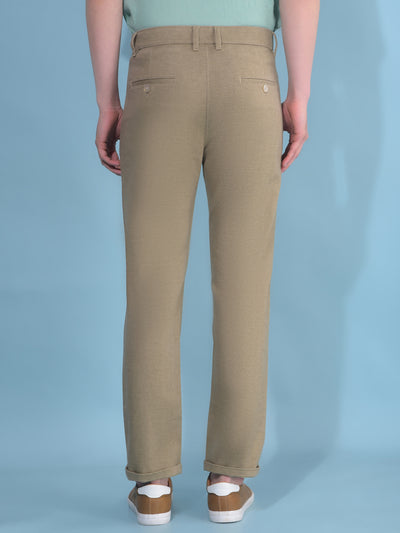 Brown Printed Cotton Trousers-Men Trousers-Crimsoune Club