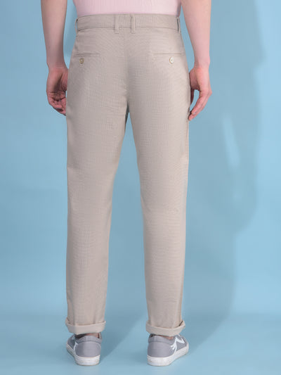 Beige Printed Cotton Trousers-Men Trousers-Crimsoune Club