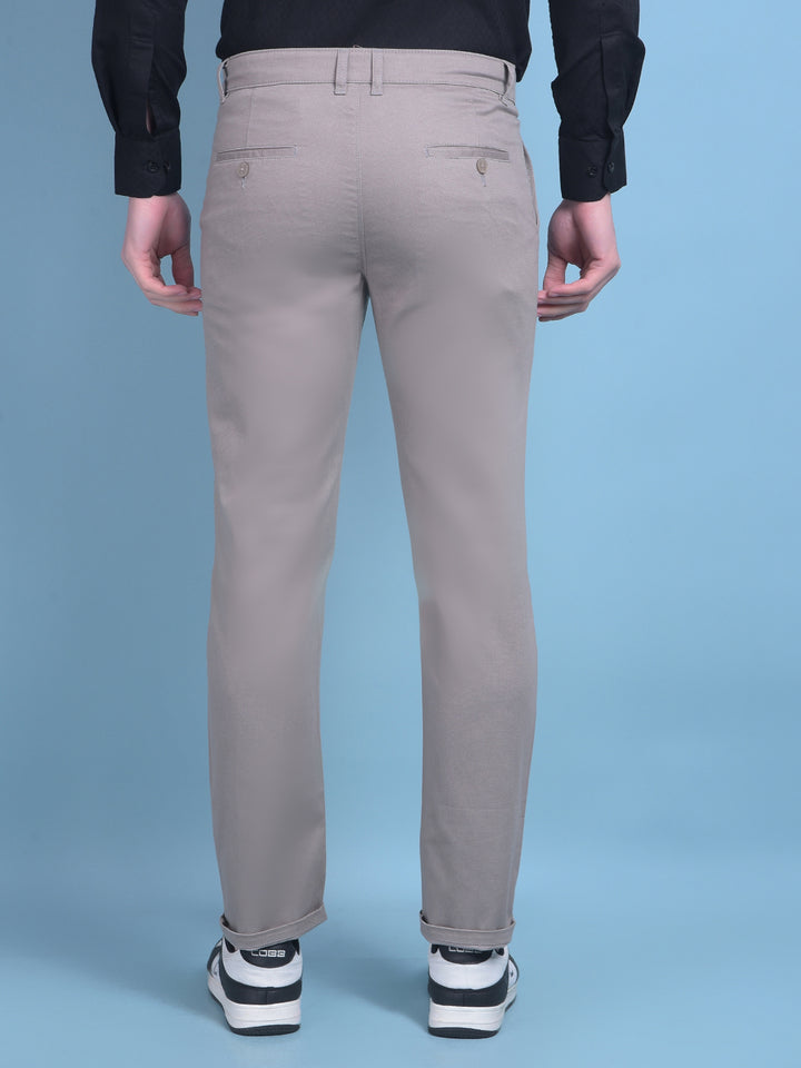 Grey Printed Stretchable Cotton Trousers-Men Trousers-Crimsoune Club