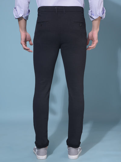 Black Stretchable Printed Trousers-Men Trousers-Crimsoune Club