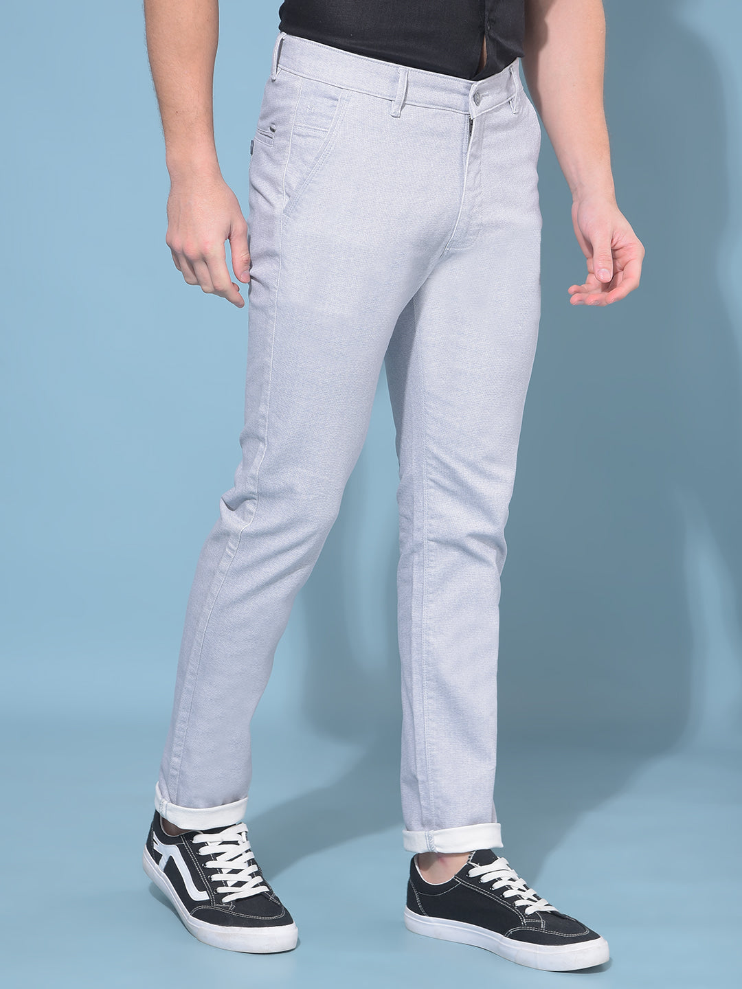 Blue Stretchable Trousers-Men Trousers-Crimsoune Club