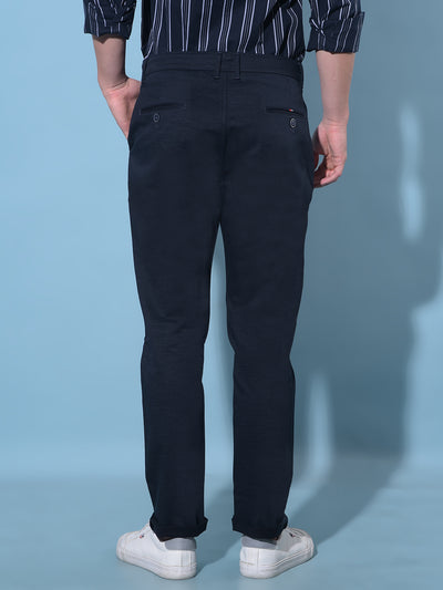 Blue Chinos Trousers-Men Trousers-Crimsoune Club