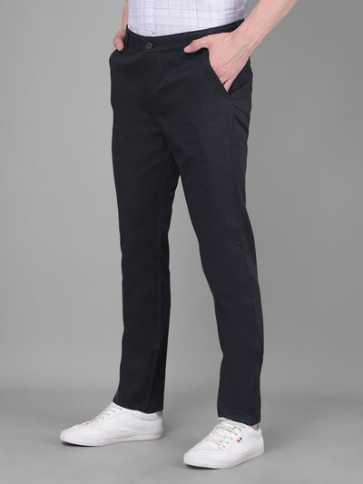 Black Printed Trousers-Men Trousers-Crimsoune Club