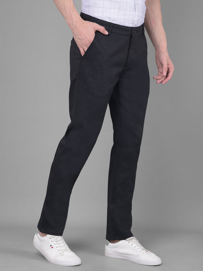 Black Printed Trousers-Men Trousers-Crimsoune Club