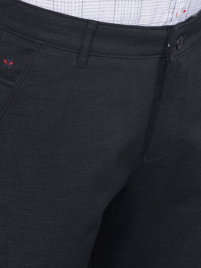 Black Printed Trousers-Men Trousers-Crimsoune Club