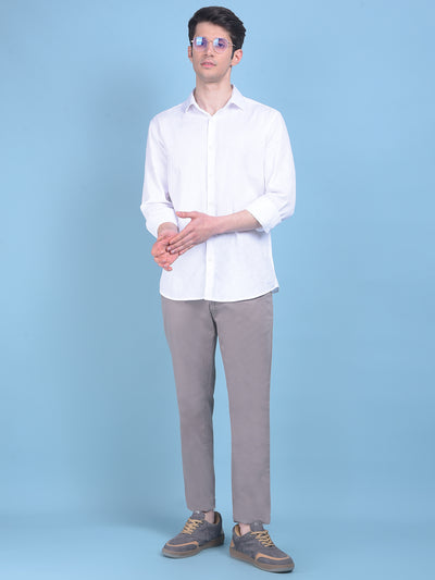 Grey Chinos Trousers-Men Trousers-Crimsoune Club