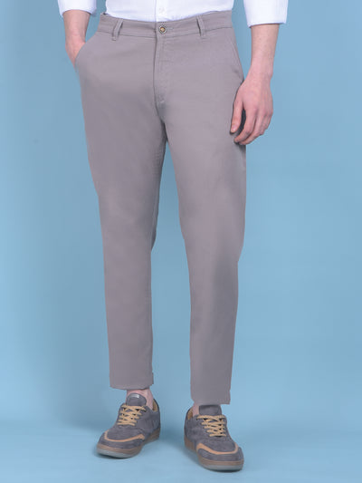 Grey Chinos Trousers-Men Trousers-Crimsoune Club