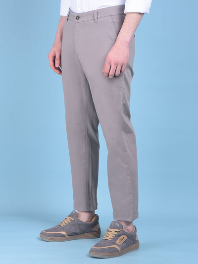 Grey Chinos Trousers-Men Trousers-Crimsoune Club