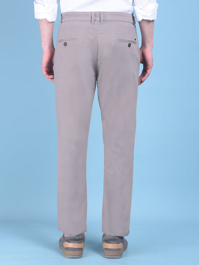 Grey Chinos Trousers-Men Trousers-Crimsoune Club