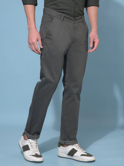 Olive Stretchable Cotton Trousers-Men Trousers-Crimsoune Club