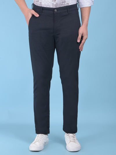 Black Stretchable Trousers-Men Trousers-Crimsoune Club